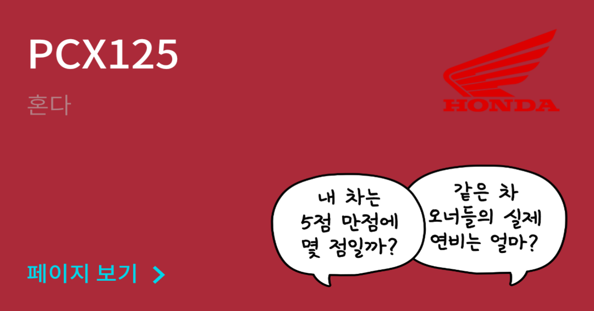 혼다 PCX125 공인연비와 실연비 비교, 리얼 시승 후기 확인 - 모두의 차고
