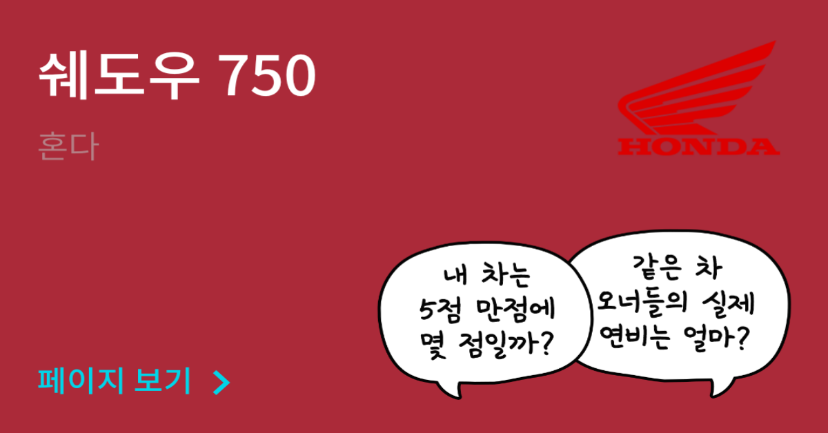 혼다 쉐도우 750 공인연비와 실연비 비교, 리얼 시승 후기 확인 - 모두의 차고