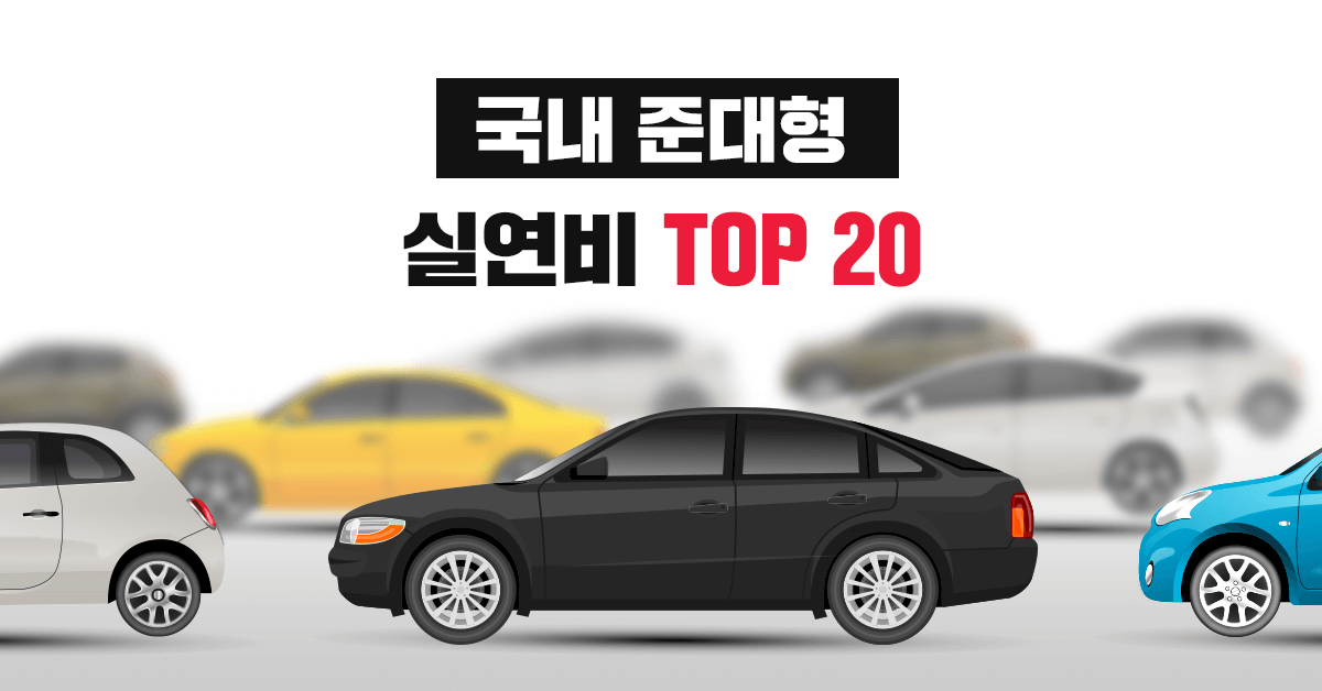 국내 준대형 자동차 실연비, 공인연비 랭킹 TOP 20 - 실연비와 리얼후기, 모두의 차고